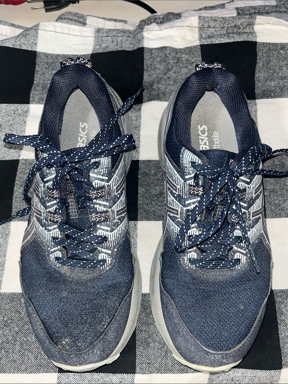 Asics Navy and Gray Athletic Sneakers